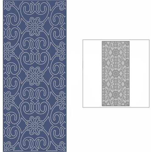 New Slim Dotted Folk Flower Lace Background Plate Craft Embossing 2021 Metal Cutting Dies for DIY Scrapbooking Album Card Making
