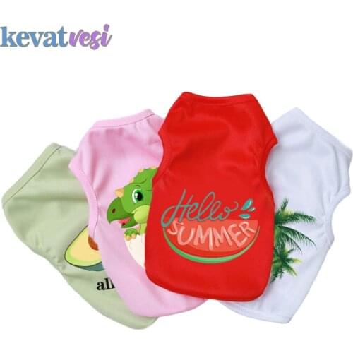 Pets Clothes for Dogs Vest Sleeveless Summer Clothes for Puppy T-Shirt Avocado Spring Summer Dog Clothing Chihuahua XS-XXL