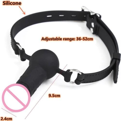 Solid Black Ball Mouth Ball Gag Mouth Cork Sex Stopper Romance Loving Joy Adult Sex Game Toys for Couples TS2112