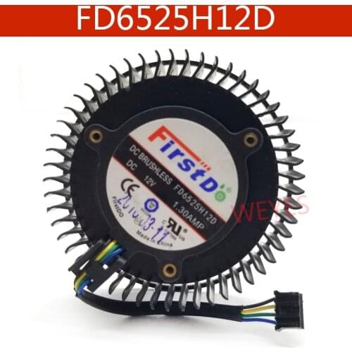 FD6525H12D 65mm 12V 1.3A 4 Pin Video Card Cooler Fan For AMD Radeon R9 270 270X Graphics Card Cooling Fan