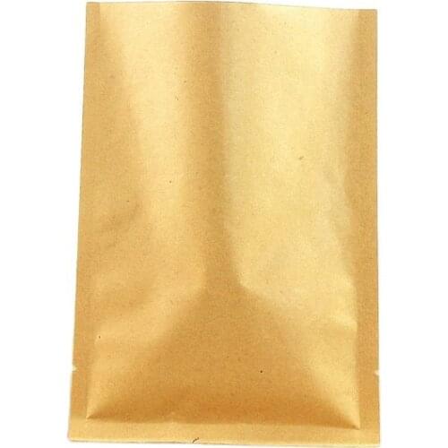 Open Top Kraft Bag With Aluminum Inner Foil Bag Food Packaging Bag 100Pcs