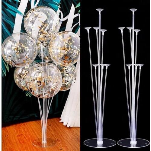 7 pcs Tubes Balloon Stand Happy Birthday Balloon Holder Party Decoration For Wedding Valentine Party Supplies Ballon Accessories