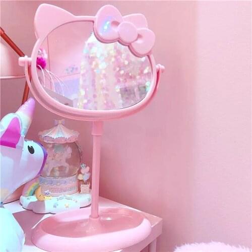 Pink Cute Cartoon Double-Sided Mirror Dressing Table Mirror Girl Bedroom Decorative Mirror Home