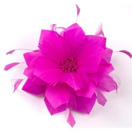 Bridal Hair Hat Fascinators Flowers with Feather Headpiece / Special Occasion / Wedding /Evening Headpiece / Pins Clip plume