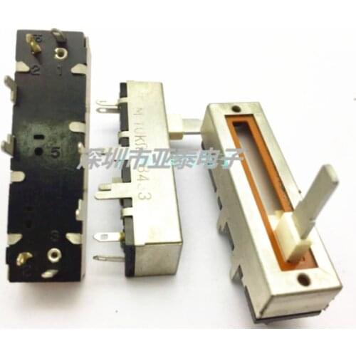 Japan 5cm 50MM slide potentiometer B10K single 2*2 pin shaft length 20MM straight slide potentiometer switch
