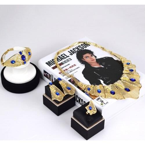 Sakura Love Africa Jewelry Set Bride Fashion Dubai Gold Bracelet Necklace Glamour Woman Earrings Morocco Banquet Wedding Gift
