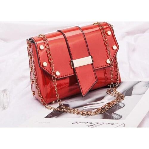 Women Summer Waterproof Rivet Shoulder Bag Fashion Brand Women Purse Laser Sequin Leather Small Crossbody Bag For Women