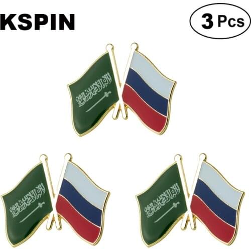 Saudi Arabia & Russia Frendship Lapel Pin Brooches Pins Flag badge Brooch Badges