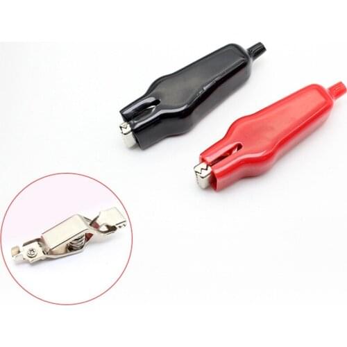 12pcs 20A Soft Plastic Covered Test Probe Metal Alligator Clips 8MM Jaw Open Width For Laboratory Electric testing Red/Black
