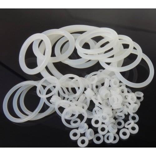 Thickness 1mm White Silicone O-Ring OD 5-50mm Food Grade Ring Gaskets Waterproof And Heat-Resistant 10pcs
