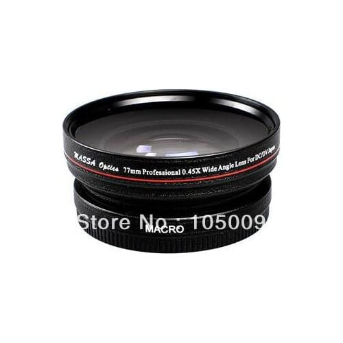 77mm 0.45x 77 mm Wide Angle with Macro Conversion lens for canon nikon pentax fuji olympus black
