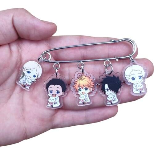 Acrylic Anime Cartoon The Promised Neverland Brooch Overcoat Bag Swearter Badge Classic Women Men Girl Birthday Gift