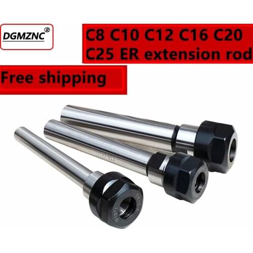 C8 c10 c12 c16 c20 c25 er chuck deep processing CNC straight shank extension rod arbor collet chuck for CNC milling cutter