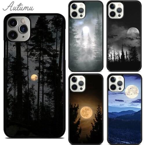 Forest Moon Phone Case for iPhone 11 12 Pro Max mini X XR XS SE 2020 5 6S 7 8 Plus Samsung Galaxy S8 S9 S10 Cover shell