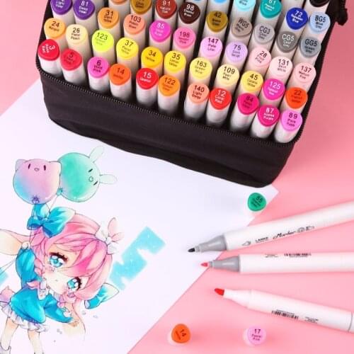 CHENYU 30/40/60/80Colors Art Markers Set Double Tips Oily Alcohol Marker Brush Pen Sketching For Drawing Manga Art Supplies