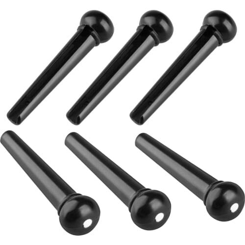6pack Folk Guitar Solid String Nails Bridge Pin Black Acoustic Guitar Accs