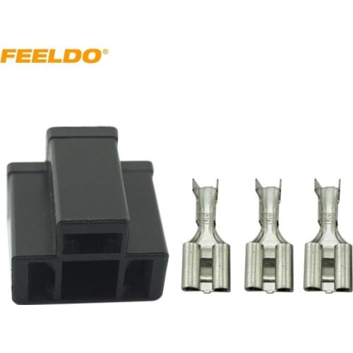 FEELDO 2Pcs Car Motorcycle H4/HB2/9003 Bulb Waterproof DIY Female Quick Adapter Connector Terminals Plug #FD-2751