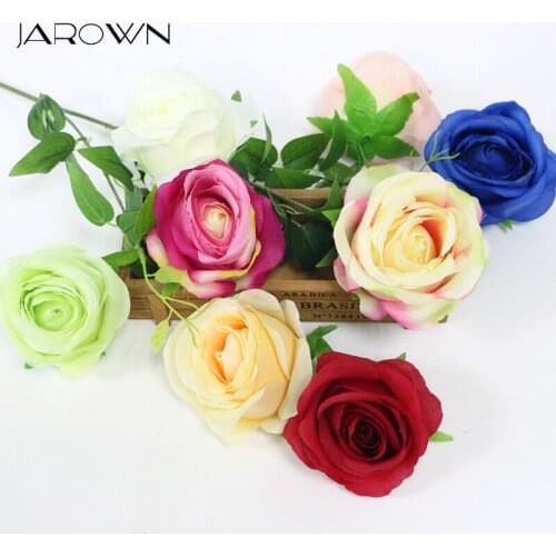 JAROWN Artificial Flowers Head Simulation 9cm Rose Silk Flower Wedding Decoration Fleur DIY Wreath Gift Party Decor Flores