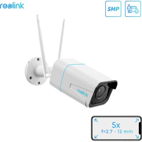 Reolink 5MP 2.4G/5Ghz WiFi Camera with Human/Car Detection 5X Optical Zoom Spotlight Two-way Audio IP66 Waterproof RLC-511WA