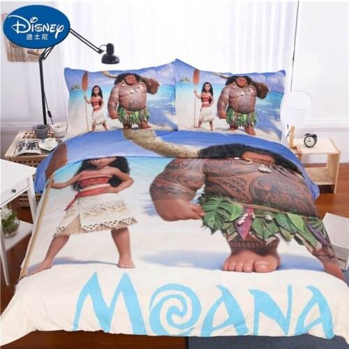 Disney 3Pcs Moana Maui Bedding Set Her side His side Duvet Cover Pillow Case 3D Couple Kid Boy Teen Girl Bed Linens Twin Full
