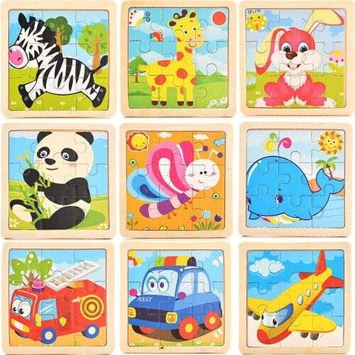 2019 Newest Hot 17 Styles Development Learning Color Shape Baby Toys 3D Wooden Puzzle Cartoon Educational Kids Toy
