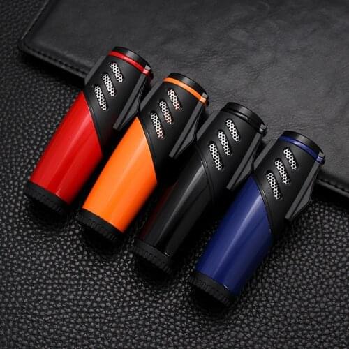 NEW Unusual Metal Three Torch Cigarette Cigar Lighter Butane Gas Jet Lighter Camping Outdoors Ignition Tool Gadgets For Men