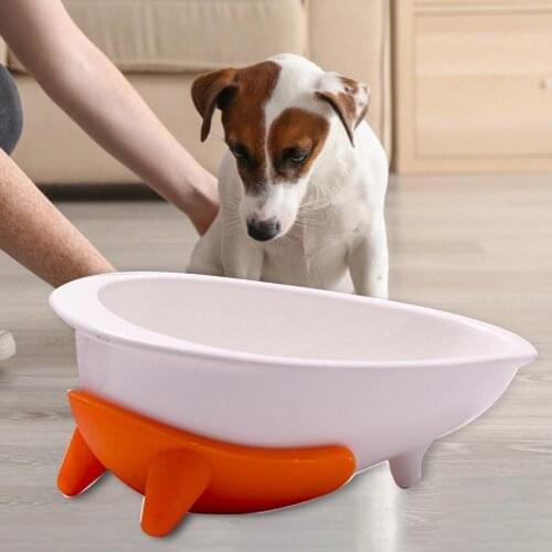 Solid Color Ceramics Dachshund Shepherd Beagle Pet Supply Dog Food Feeding Bowl Feeder Anti-leakage Support Rack Storage Bowl
