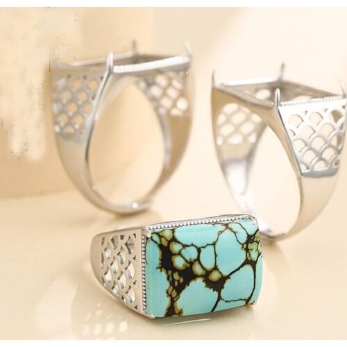 11*16mm 925 STERLING SILVER MEN Women Semi Mount Bases Blanks base blank Pad ring Setting jewelry findings diy A5950