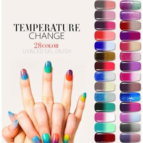 8ml Semi Permanent Nail Gel Temperature Change Easy To Remove Waterproof High Quality Hybrid Varnish Nail Art TSLM1