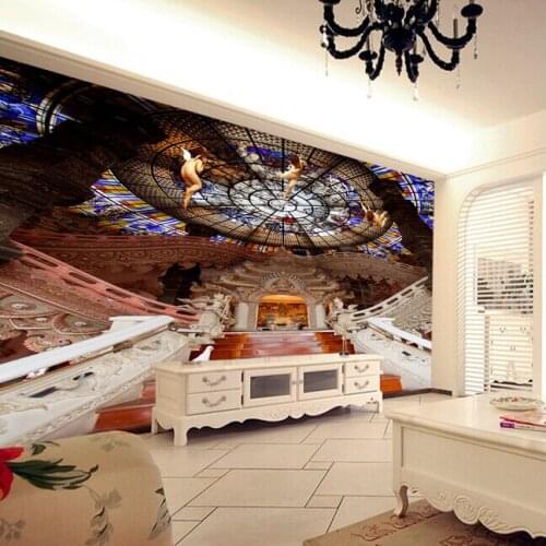 Latest custom 3D large mural,aristocratic luxury European 3D angel heaven,living room tv background bedroom wall wallpaper