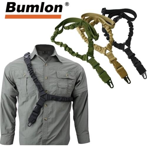 One Point Sling 1000D Heavy Duty Adjustable Bungee Rifle Shoulder Strap Length for Tactical Hunting Airsoft 30-0001