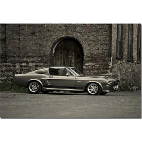 Retro Vintage Ford Mustang Shelby GT500 Muscle Car Poster Wall Painting Wall Art for Living Room Home Decor (No Frame)