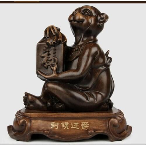 Sandalwood color Monkey Retro monkey Recruitment Crafts Handicraft ornaments forLiving Room Craft Decoration home