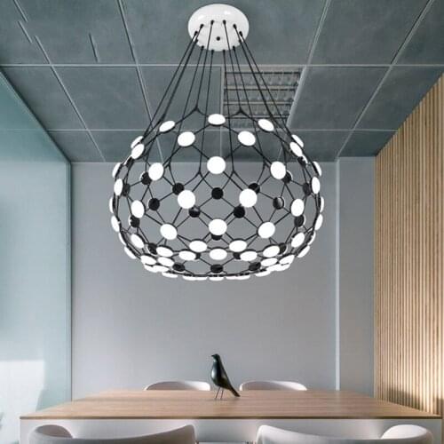 Modern designer creative LED chandelier lamp simple art restaurant villa hotel Black net pocket Pendant lighting