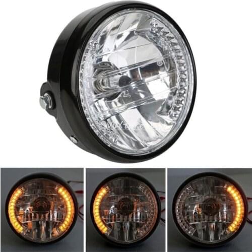 Universal 7" 12v Motorcycle Round Headlight Turn Signal light Head Lamp
