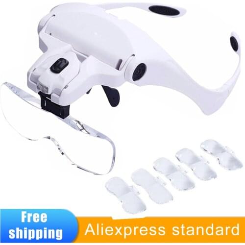 Magnifying Lamp Glass With Reading Led Lights Dental Glasses Magnifier Soldering Tools Magnifiers Jewelers Loupe Loupes Hand Job