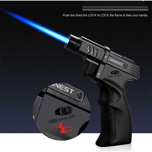 New Windproof Gas Lighter Jet Torch Turbine Lighter Spray Gun Butane Inflated Pipe Cigar Lighter Kitchen BBQ Welding Igniter