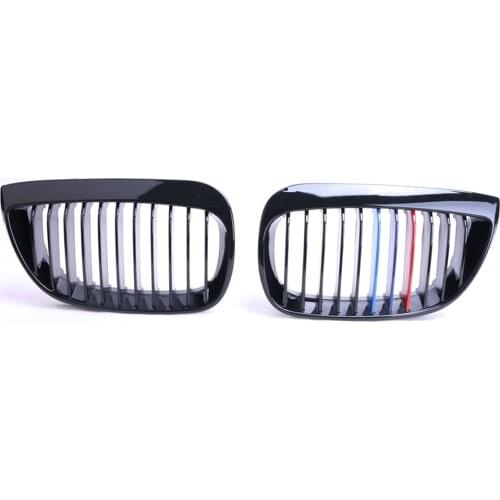 04-07 GLOSS BLACK M-COLOR KIDNEY GRILLES GRILL FOR BMW E81 E87