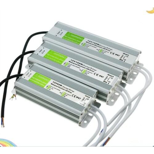 1pcs Waterproof 10w 15w 20w 25w 30w 36w 45w 50w 60w 80w 100w LED Driver Power Supply Adapter AC 110V - 220V to DC 12V