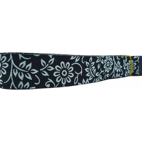 10 Meters 7/8'' 22mm Wide White Flower Dog Collar Woven Jacquard Ribbon