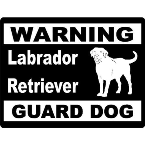 13cm*9.8cm Personality Style Labrador Retriever Warning Guard Dog Car Tail Vinyl Car Stickers C5-1902
