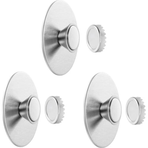 BESTONZON 3pcs Magnetic Soap Holders Stainless Steel Soap Organizer Punch Free Soap Suction Rack for Kitchen Bathroom