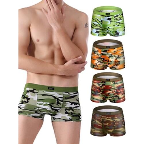 Men Boxers Classic 4 pack Underwears Plus Size Panties Set Camouflage Underpants Male Bulge Pouch boxershorts