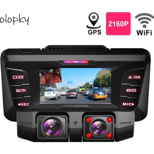 Dual Lens 4K GPS WiFi Logger Car DVR Full HD 1080P + 1080P WDR ADAS Night Vision Dual Camera 170 Degree Dash Cam Video Recorder