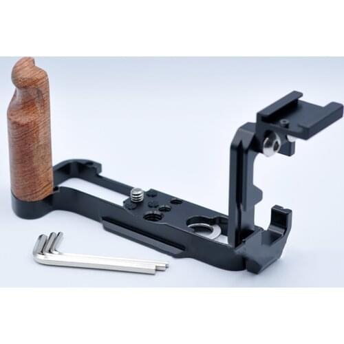 Solid Wood Handle Quick Release Plate Camera Plate Tripod Head Plate Adapter L Type With Seat For Fuji X-A7 Camera Tripod