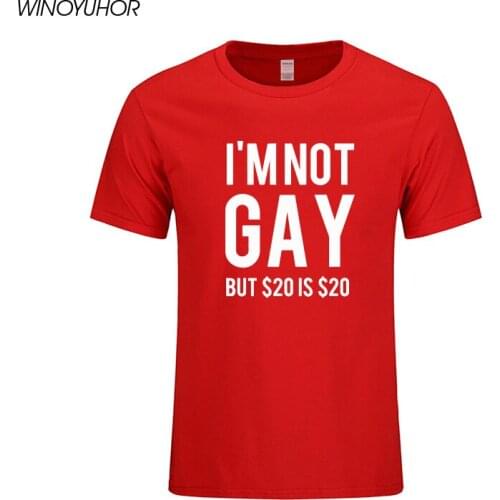 I'm Not Gay But 20 Bucks Is 20 Bucks Funny T-shirt Men Summer Short Sleeved Cotton T Shirt Mens Humor Geek Tops Tees