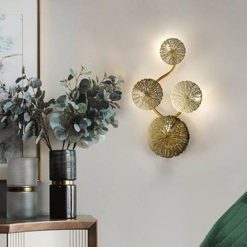 Jmzm Modern Lotus Leaf Wall Lamp Decoration Creative Living room Background Wall Modeling Lamp Aisle Bedroom Indoor Lights