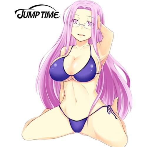 JumpTime 13cm x 9.7cm Cartoon Japanese Anime Fate stay night Beauty Car Sticker Refit Accessories Waterproof Vinyl Car Styling