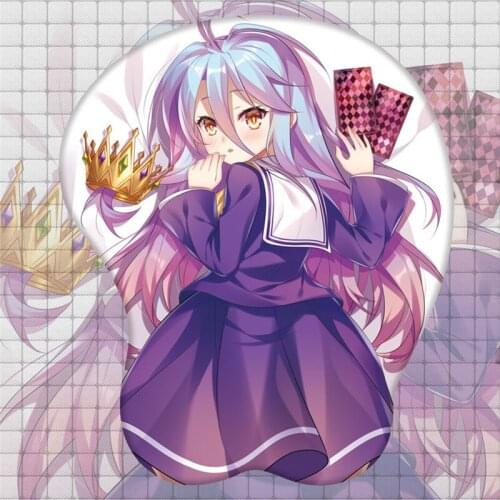 Anime NO GAME NO LIFE Shiro Cosplay Prop Mouse Pad Pattern 3D Soft Gel Gaming With Wrist Support
