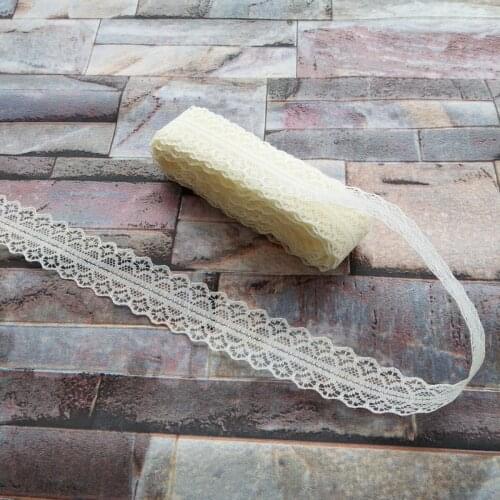 Beautiful Wholesale 10 Yards 28mm Width Beige Embroidery Lace Ribbon DIY Jewelry Clothing Accessories For Sewing